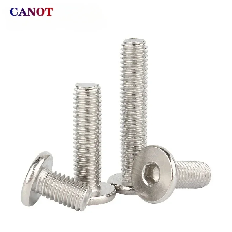 M2 M2.5 M3 M4 M5 M6 M8 A2 304 Stainless Steel Hex Hexagon Socket Ultra Thin Super Flat Wafer Head Computer Screw Car Bolt