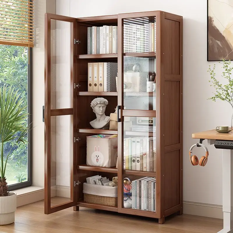 Bamboo Bookcase Storage Cabinet 5