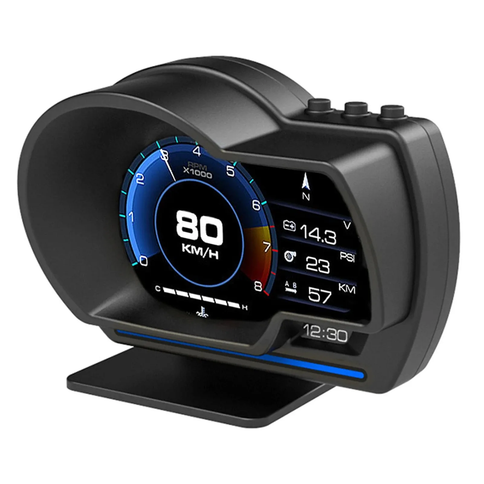 DISPLAY HUD AUTO GPS OBD2 tachimetro monitor tensione per guida veicolo