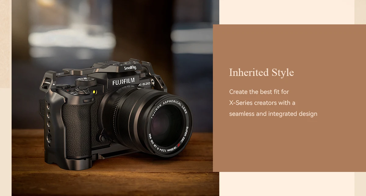 SmallRig Camera Cage for FUJIFILM X-S20 with Arca Swiss Quick-release Plate for