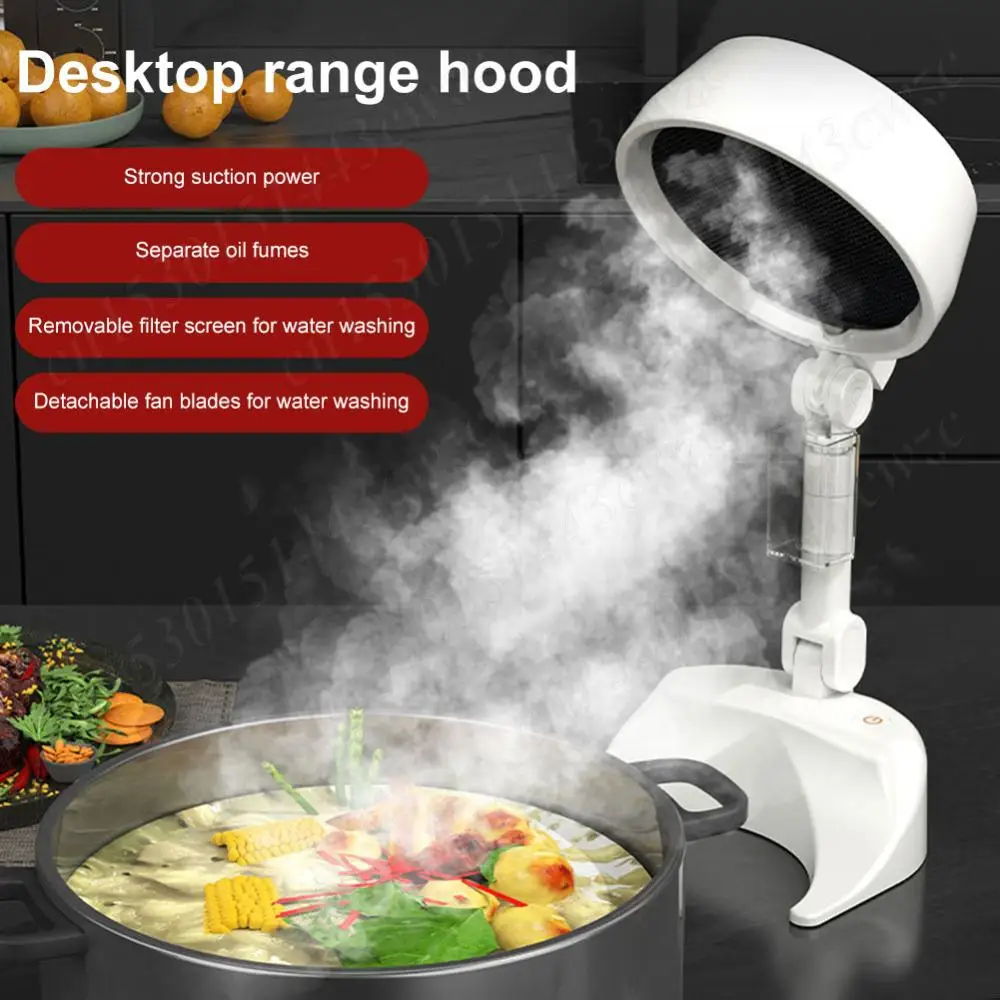 Portable Range Hood Foldable Exhaust Fan Desktop Range Hood Extractor Mini Cooker for Indoor BBQ Hot Pot and RV Kitchens