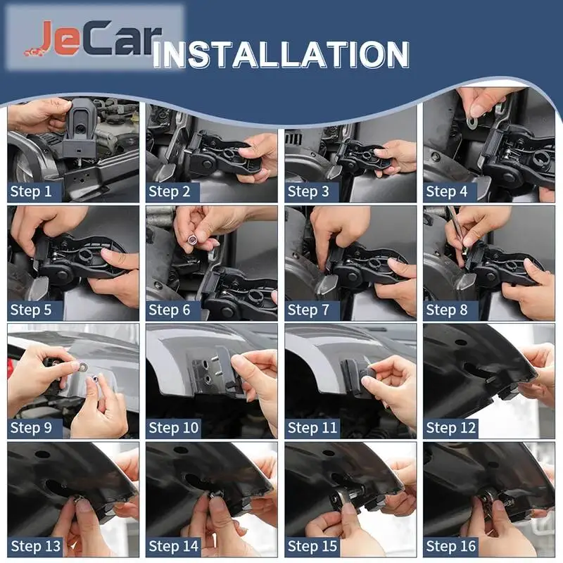 JeCar 자동차 순정 부품 (OE) 후드 캐치 지프 랭글러 JL / JT 글래디에이터 2018년 이후 차량 외장 액세서리
