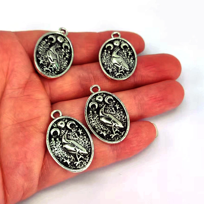 5pcs Triple Crescent Moon Goddess Pendant charm Pagan Jewelry