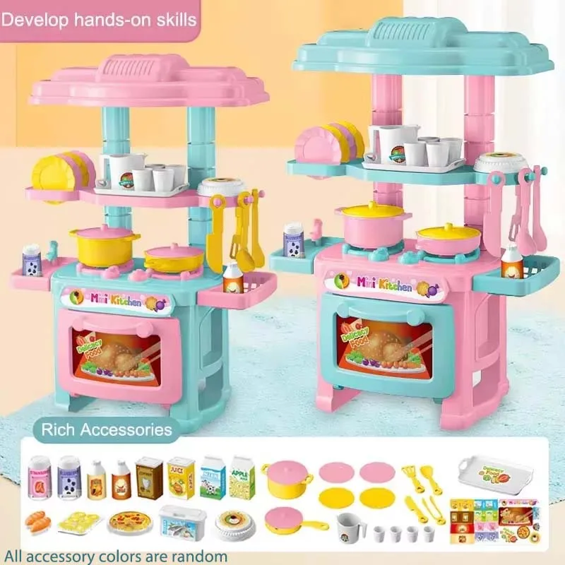 Mini DIY Kitchen Countertop Games Simulated Kitchen Utensils Family Role Playing Games Simulation Gift Toys For Children