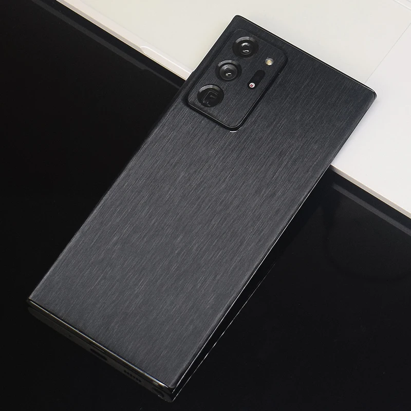 Alta Simulazione In Metallo Spazzolato Telefono Indietro Incollare Adesivo Per Samsung Galaxy S22 Ultra S21 + S20 Fe Note 10 Lite A52 5G A50S A70S