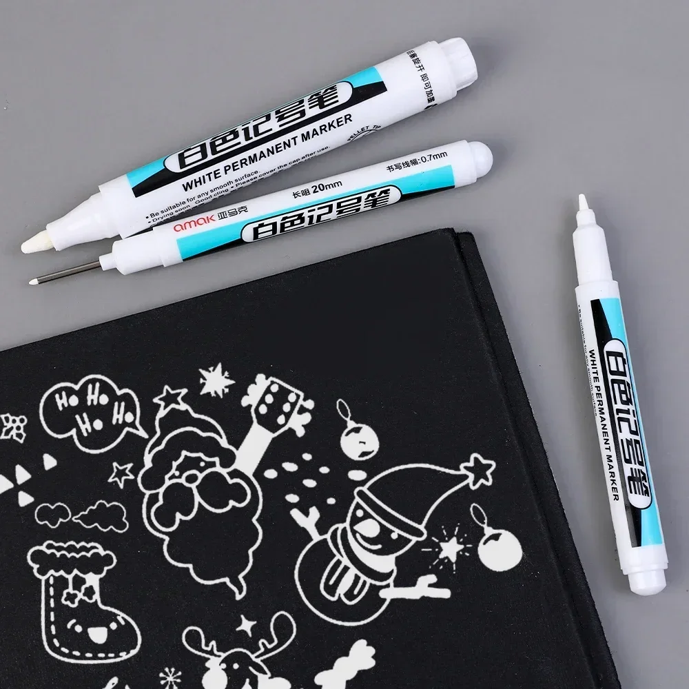 Fine Tip White Paint Pens - 8 Pack Permanent Markers For Rocks, Glass, Wood, DIY Crafts & Art