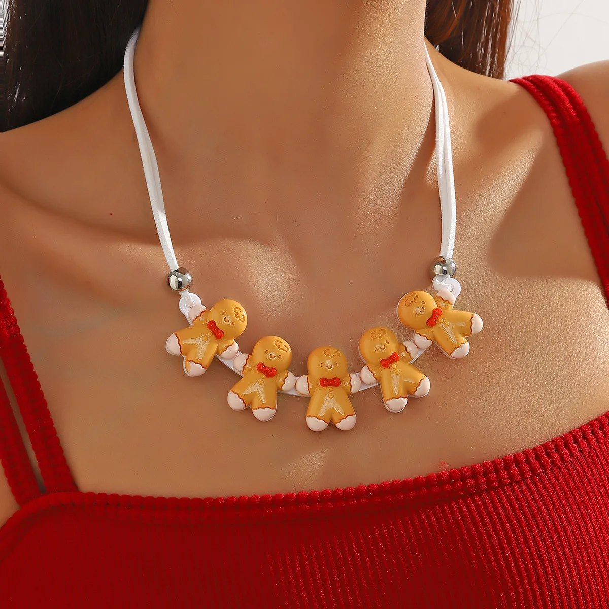 

Рождественская серия, ювелирные изделия, ретро, элегантное акриловое ожерелье с Санта-Клаусом, снеговиком, чокер для женщин, ожерелье с подвеской, оптовая продажа