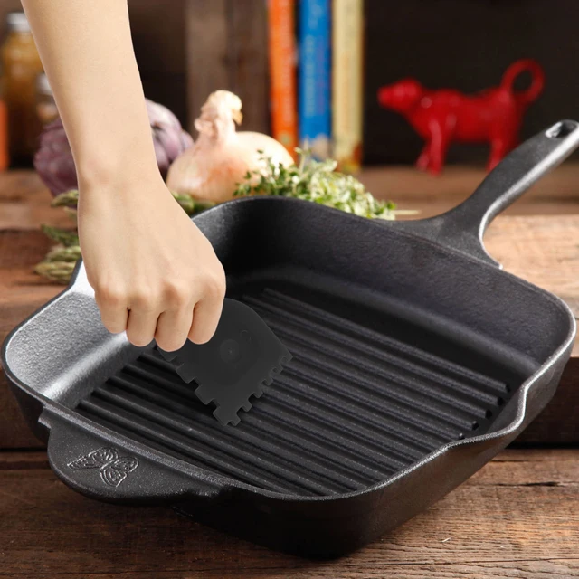 2Db Grill Serpenyő -Kaparó Szerszám Kaparó Szett Tisztító Konyha Többcélú Kaparók Öntöttvas Serpenyőkhöz 2023 - Image 3