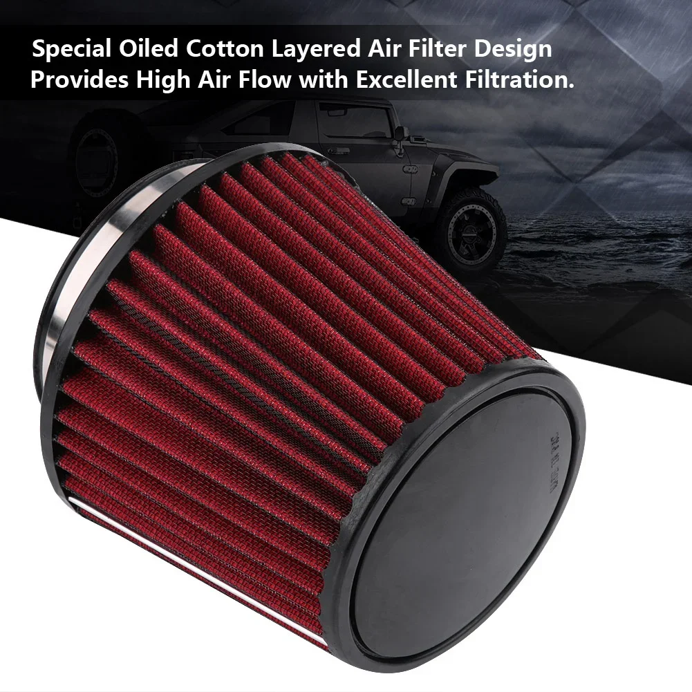 

High Flow Intake FilterIntake Filter Sport Power Mesh Cone Cold Air Induction Kit Universal 76MM 3 Inch Car Air Filter Car Parts