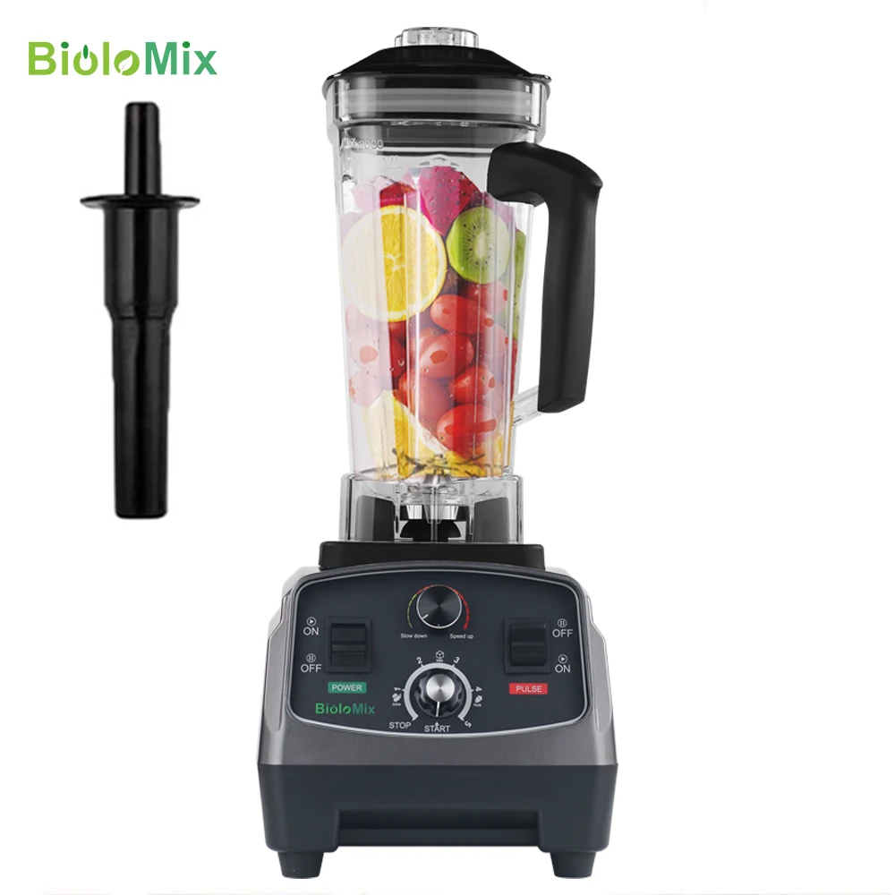 BioloMix Procesador de Alimentos con Temporizador, Exprimidor de Frutas, Licuadora Ideal para Batidos, Alta Resistencia, Grado Comercial, Jarra de 2L sin BPA, 3 Caballos, 2200W