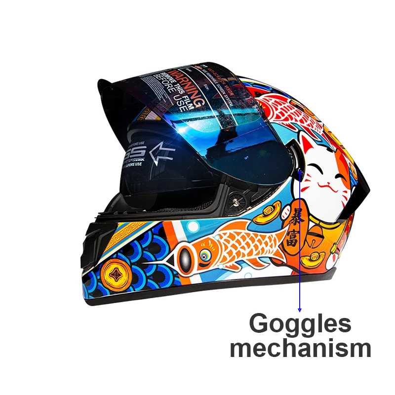 LVS 701 Motorcycle double mirror head helmet Dot certification capacete de moto Lining removable and washable casco 