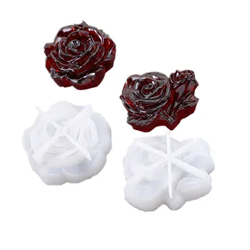 Creative Handmade DIY Jewelry Crystal Epoxy Mould Mirror Three-dimensional Flowers Bright Flower Silicone Mold Handmade Crafts