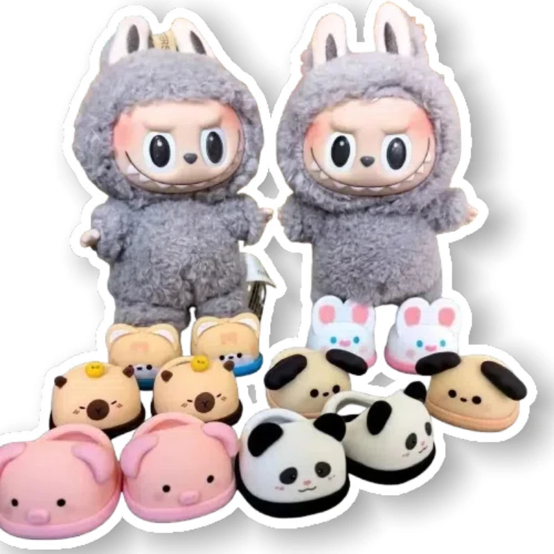 Labubu Cute Animal Macaron Color Versatile Princess Doll Slippers