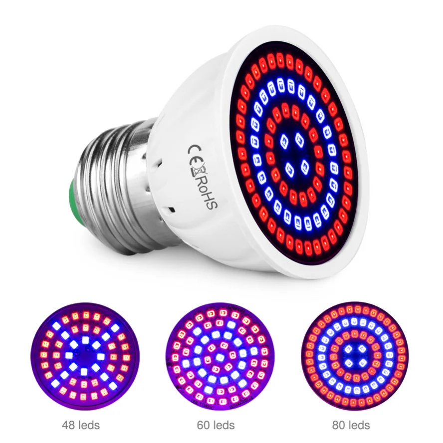 Led grow lamp E27 220V Full Spectrum UV for Hydroponic Plant Flower Seedling
