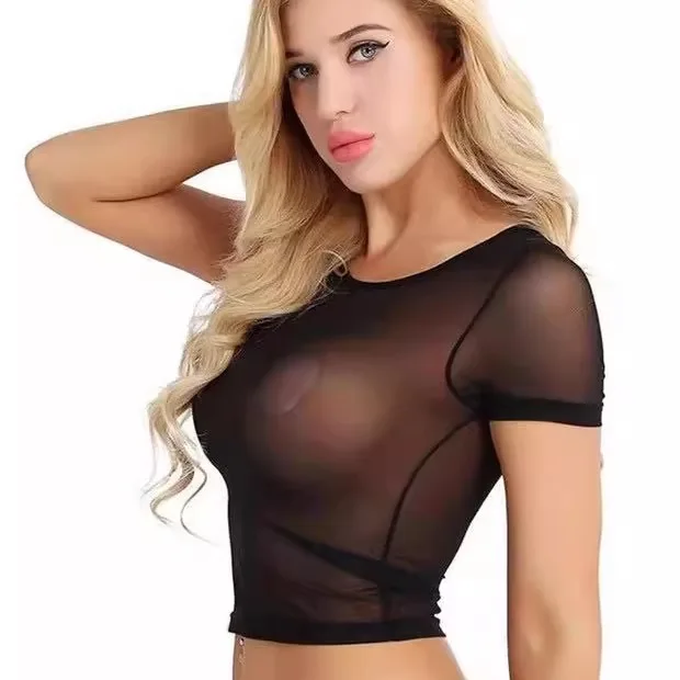 Sexy Transparent Yoga Vest Mid-Length ort-Sve Me Home Women's Nightgown Profional Invitation irt for Ladies