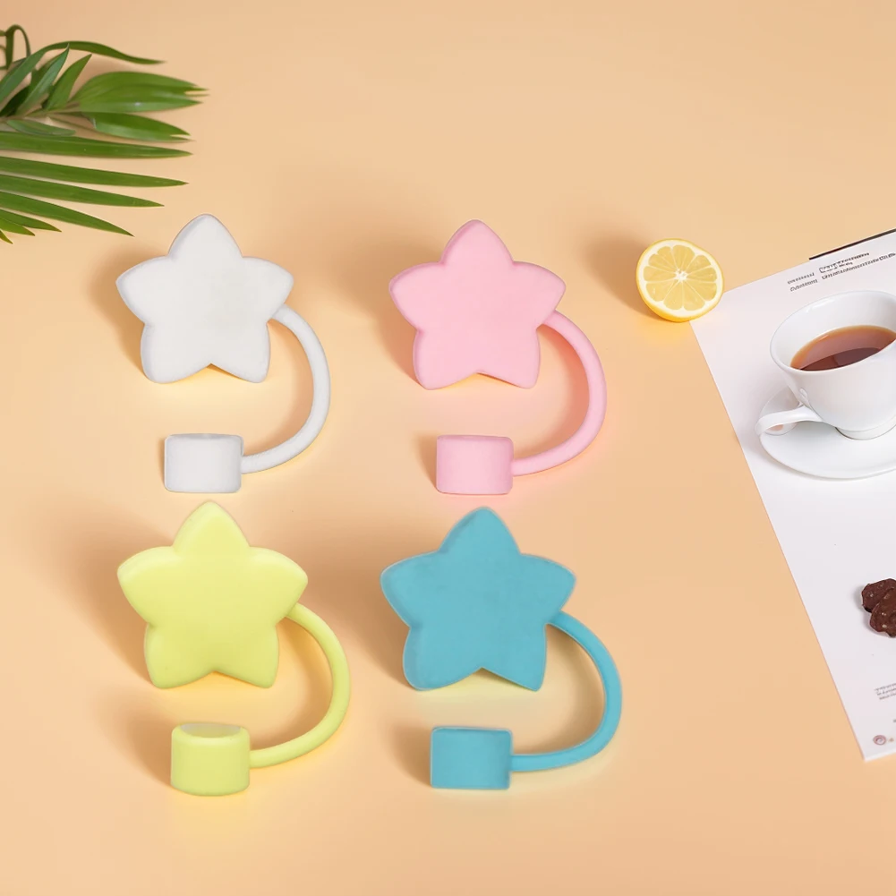 Description Picture 5 of item4Pcs Silicone Straw Tips Protectors 10mm Star Straw Toppers Drinking Caps Straws Stopper for Stanley 30/40oz Tumbler Accessories