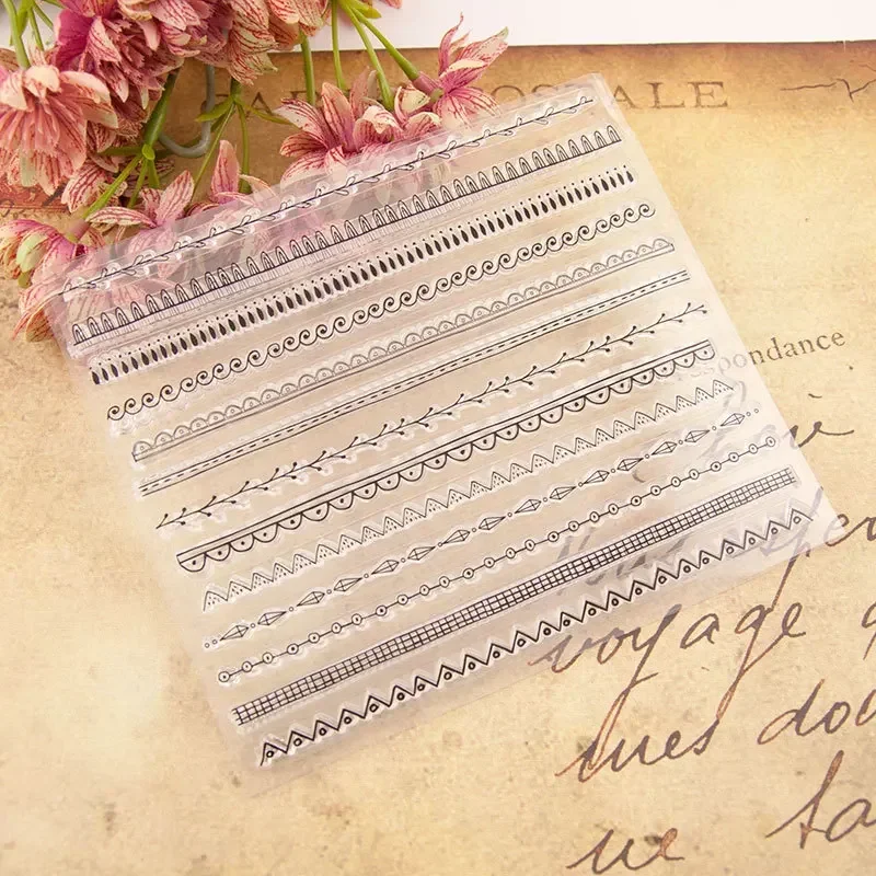 Stripes Clear Stamp Transparent Silicone DIY Stamp Seal Sheet for Scrapbooking Making Album Photo Handmade Decoration