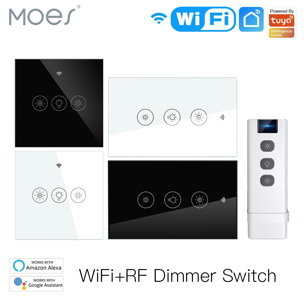 MOES 1/2/3/4 Gang Smart Light Switch WiFi RF Wall Touch Timer Alexa Google APP E - Foto 7