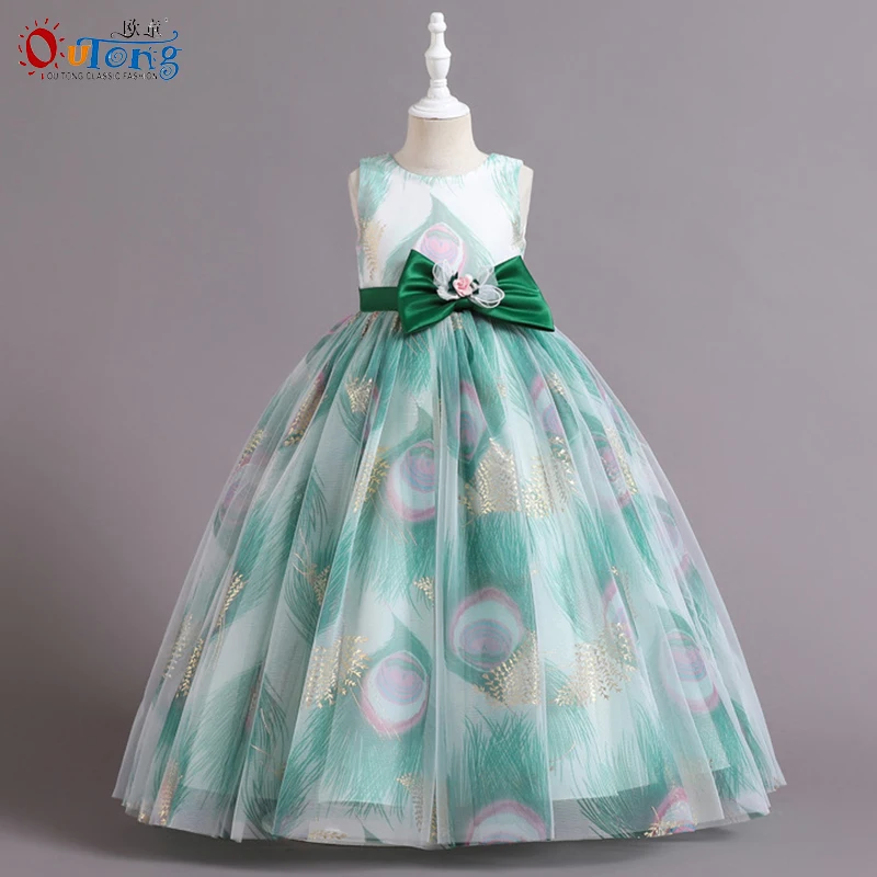 

Outong Fairy Wedding Party Girl's Ceremonial Dress Elegant Floral 5-12y Kids Maxi Birthday A-line Cute Child Girl Evening Dress