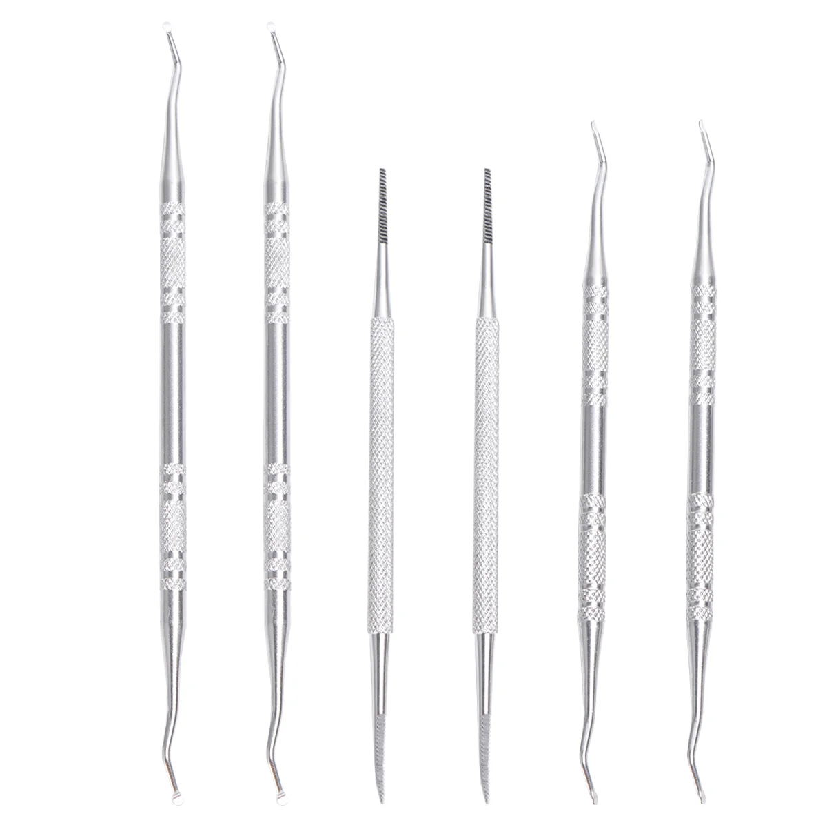 

2 Set/6 Pcs Stainless Steel Toenail Nail Cleaner Double-side Cuticle Spoon Pusher Toenail Remover Tool for Home Salon DIY