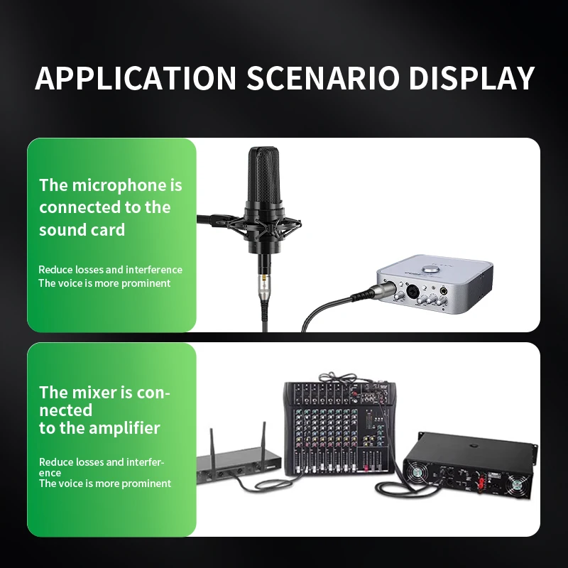 YYTCG XLR 케이블 노래방 마이크 사운드 캐논 케이블 HIFI XLR 오디오 케이블 스테레오 금도금 XLR 플러그 남성-여성