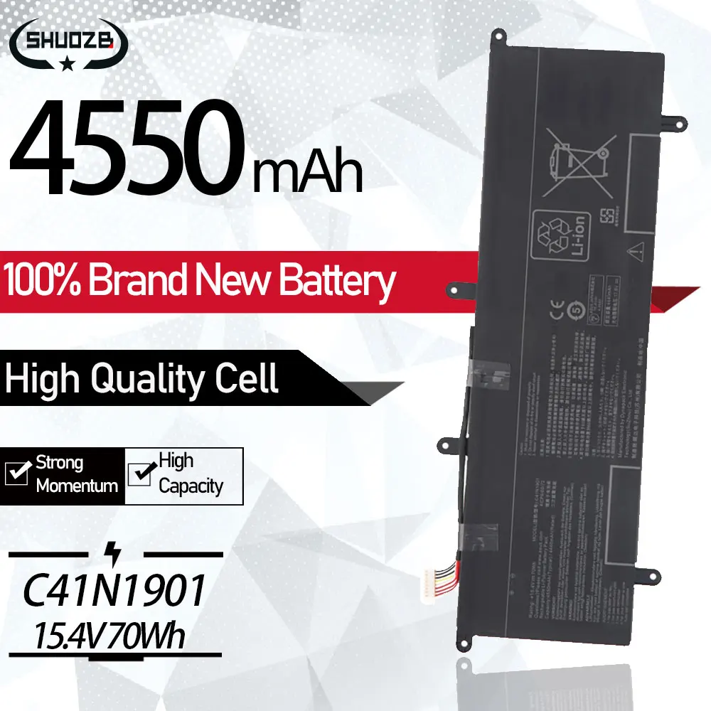 

C41N1901 0B200-5. 0 Аккумулятор для ноутбука Asus UX481FA UX481FL ZenBook Duo UX481F UX481FLY 4ICP6/03520000 60/72 V 70Wh Бесплатные инструменты