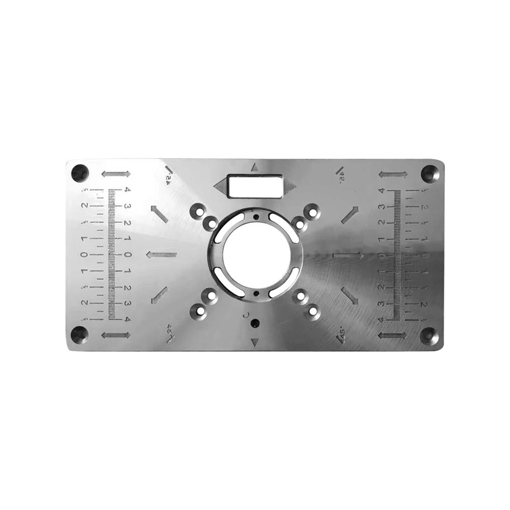 Wood Router Machine Router Table Insert Plate Woodworking Benches Aluminium Wood Router Trimmer Models Engraving Machine with 4 Rings Tools