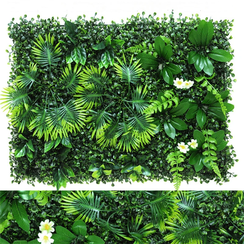 Green Artificial Plants Wall Panel - Outdoor Decor Carpet for Home, Wedding, and Party Backdrop