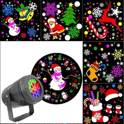Festive Snowflake Laser Projector with Rotating LED Lights for Outdoor Holiday Decor