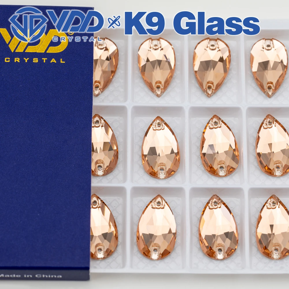 VDD Birne Mehrere Farben Top Qualität K9 Glas Nähen Auf Strass Kristall FlatBack Nähen Steine Für DIY Kleidung Hochzeit Kleid – Detail 14