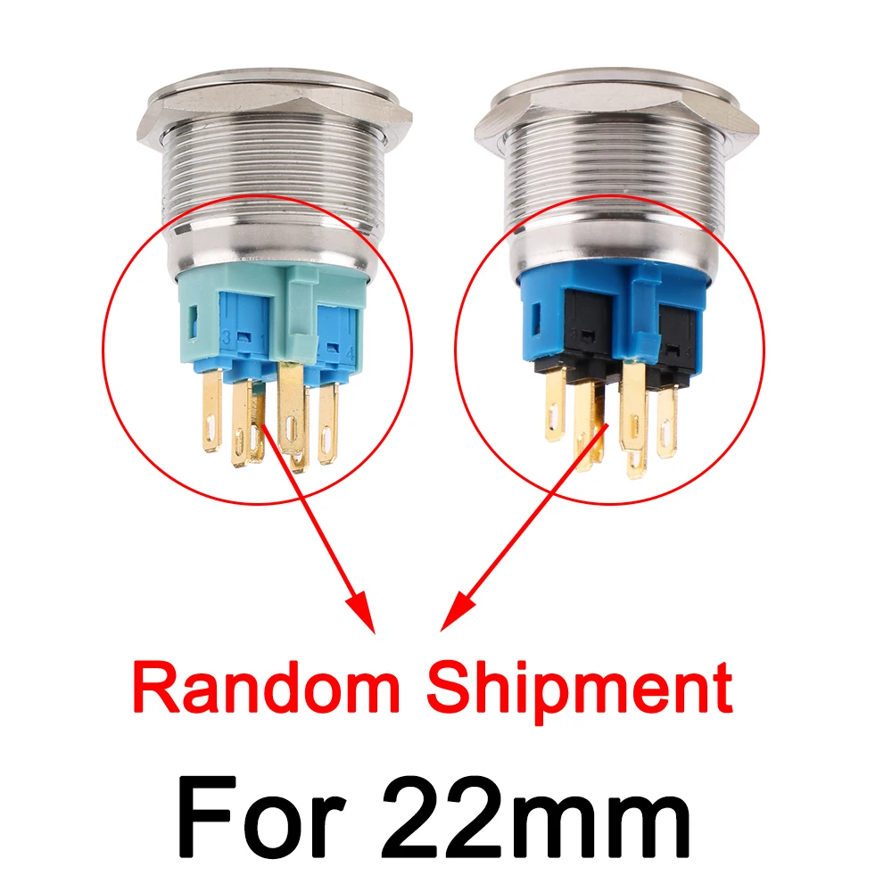 Description Picture 3 of item22mm Metal Latching Momentary Horn Push Button Switch LED Lighting Car Auto Power 3V 6V 12V 24V 220V Waterproof arrow L type