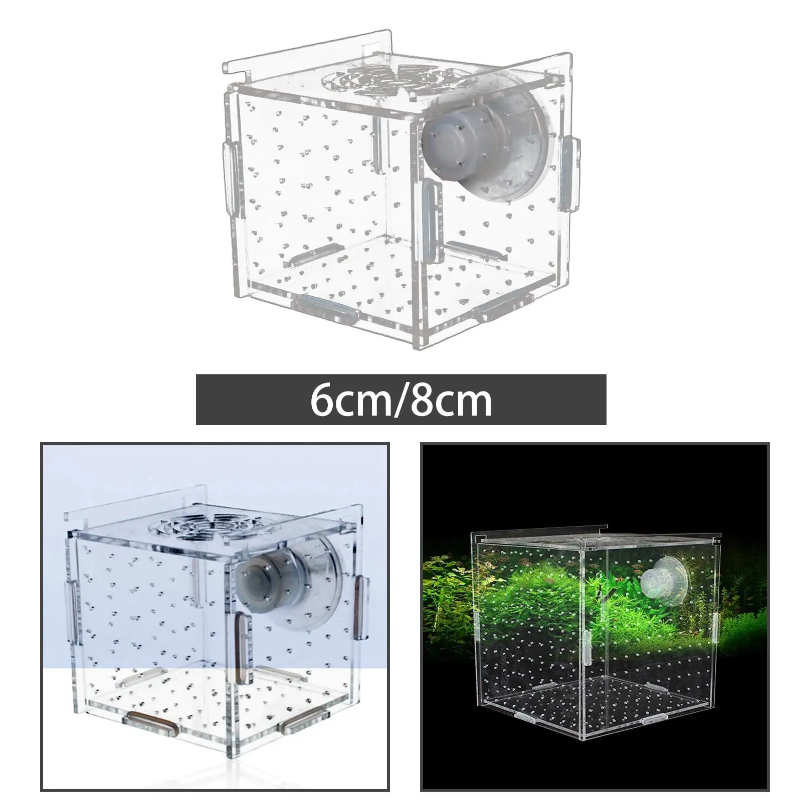 Fish Breeder Box Clear Acrylic Aquarium Accessory for Clownfish Aggressive Fish Baby Prawn Shrimp Guppy fish breeding box
