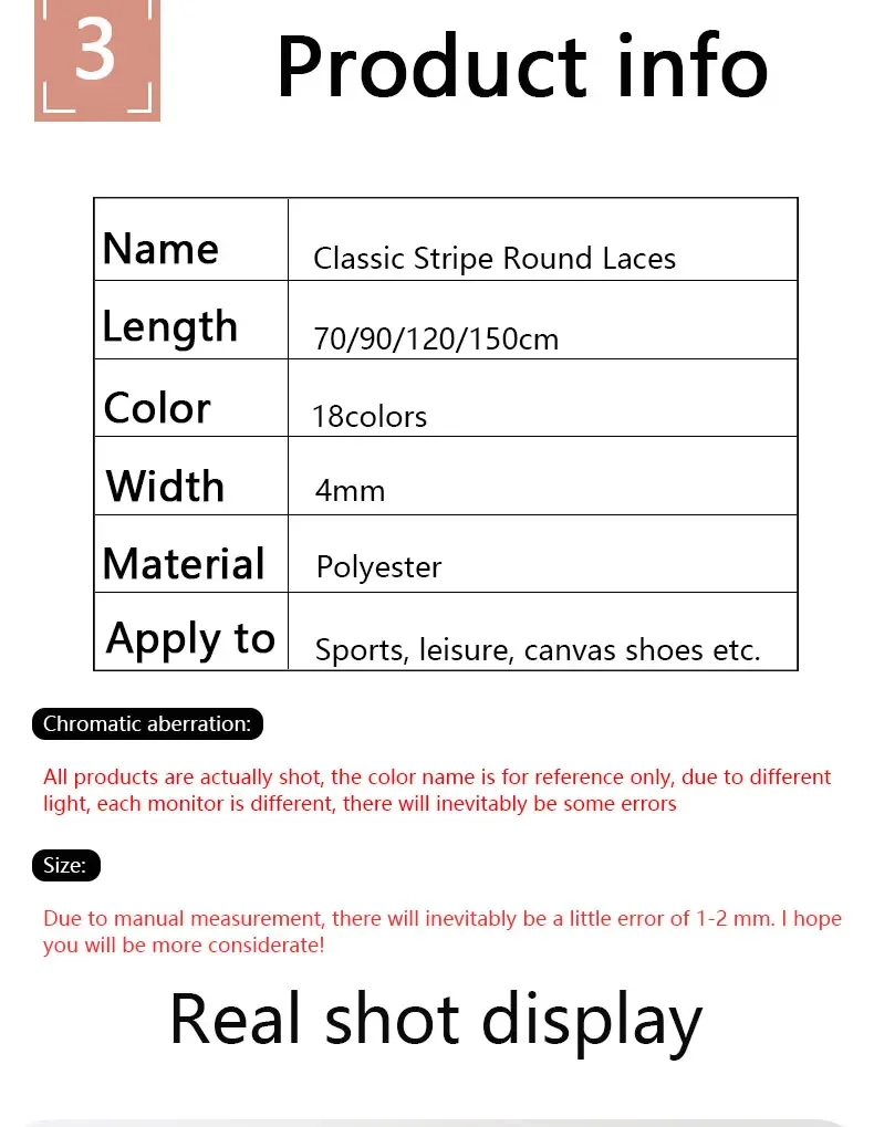 Striped round shoelaces image 5