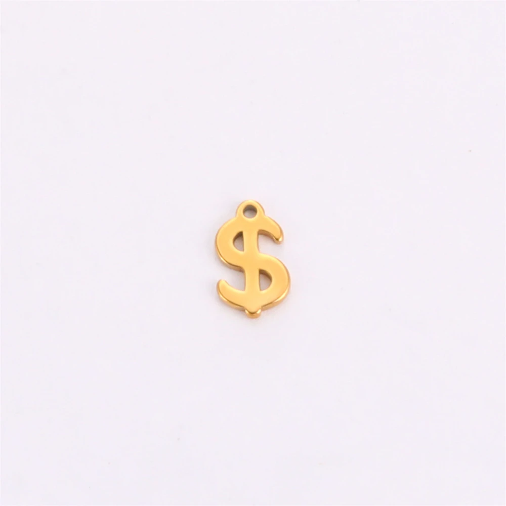 5 teile/los Edelstahl Dollar zeichen Anhänger für Armband DIY Zubehör Großhandel Halsketten Ohrringe Charms für die Schmuck herstellung – Detail 10