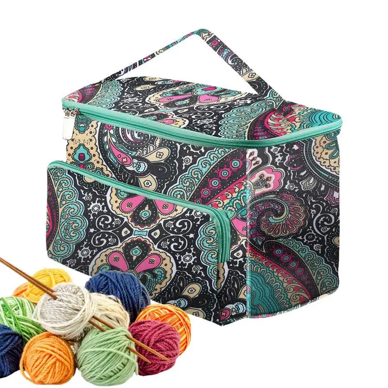 

Органайзер для хранения пряжи, сумка-тоут, сумка для вязания, сумка-тоут для вязания крючком и аксессуары для вязания крючком
