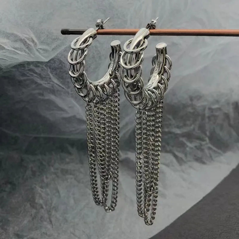 Exaggerated Long Tassel Earrings for Women Men Punk Personality Earrings Party Jewelry Gifts Wholesale