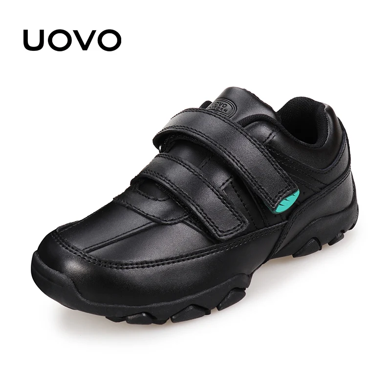 Детская обувь UOVO 2023 весна и осень детские кроссовки обувь из натуральной кожи для мальчиков черные повседневные кроссовки размер 31-42