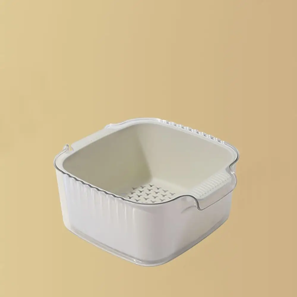 

1 Pcs PET Drain Basket Easy To Use Large Capacity 2 in 1 Fruit Strainer 3 Colours Pasta Strainer Home