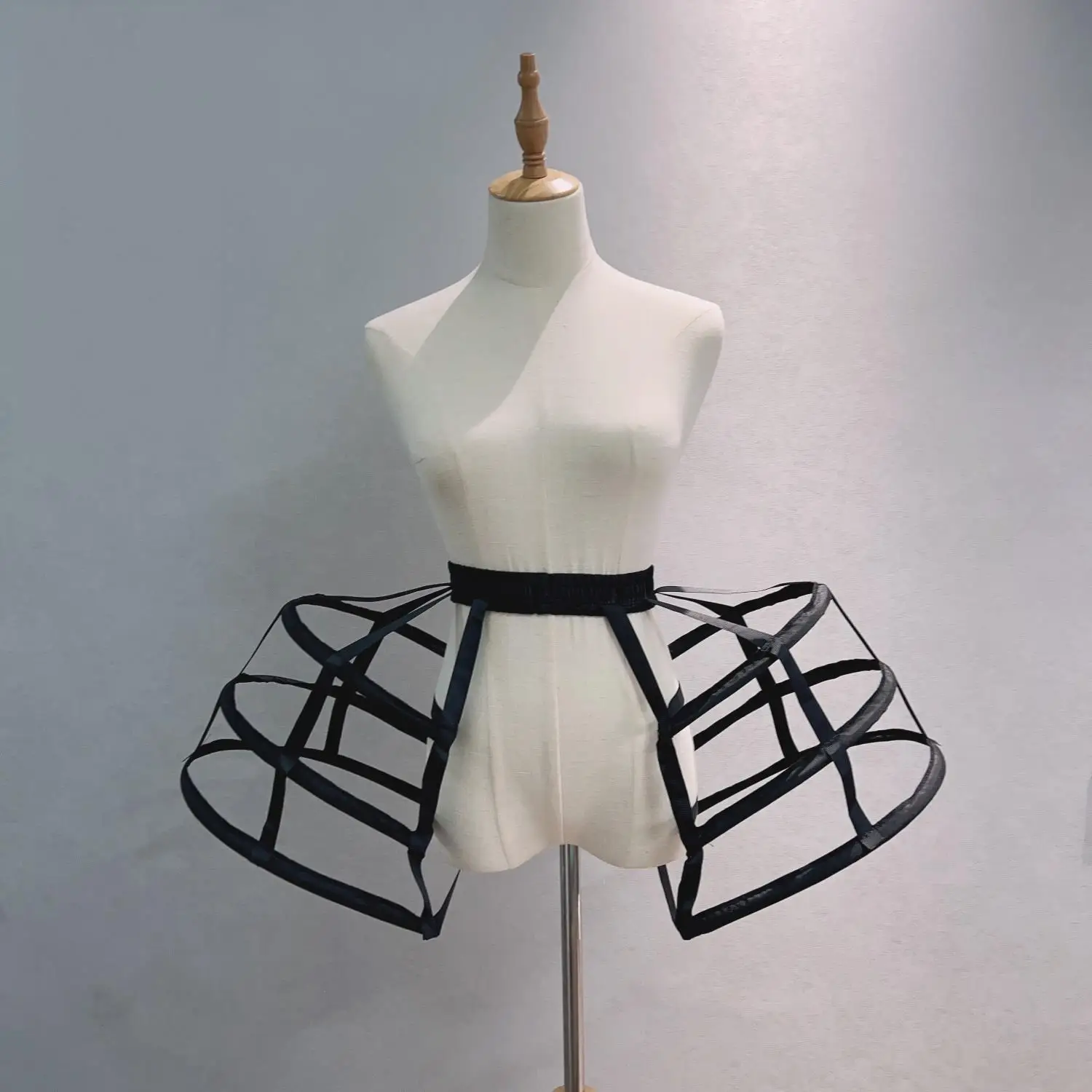 White Pannier Petticoat Women Victorian Bustle 3-Hoop Hollow Cages Skirt Cosplay Lolita Underskirt Crinoline petticoat skirt petticoat underskirt lolita petticoat