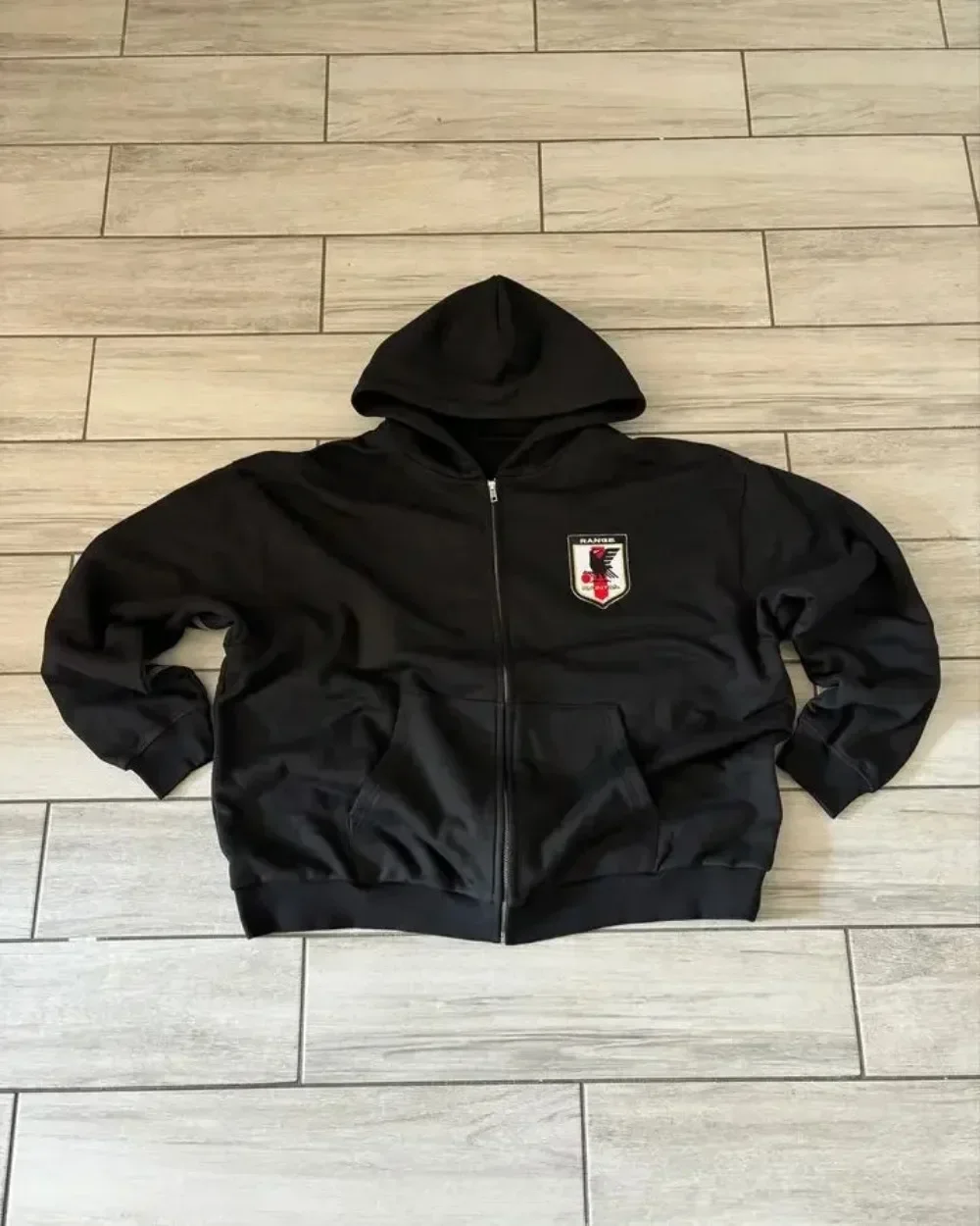 Y2K Zip Hooded Sweatpants Set Men Two Piece Hip Hop Embroidered Vintage Stripe Oversized Hooded Sweatshirt Casual Pants Set 5