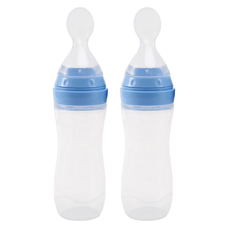 

FBIL-2 PCS Silicone Baby Food Dispensing Spoon (120Ml, Ideal For 4 Months Babies) - Squeeze Feeder With Spoon - Spoon Bottle For