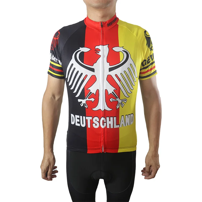 

Germany Pro Jersey Cycling Clothes, Short Sleeve Top, Bike Road Jacket, Bicycle Wear Shirt, Cyclist Race Top, MTB Ride Tight