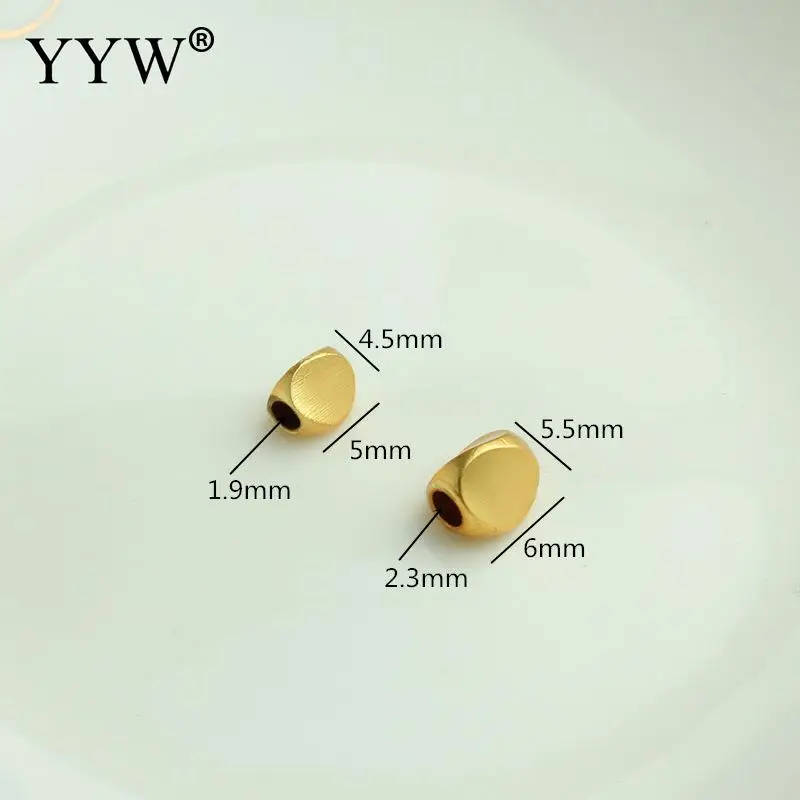 30pcs 18k Gold Color Brass Rregular Spacer Beads 5mm 6mm Loose Spacer Bracelet Beads Crafts Beads Jewelry Making Accessories