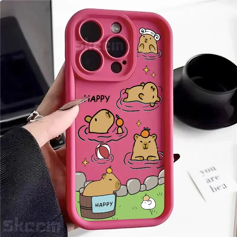 Capybara-Themed Soft Silicone Shockproof Phone Case - Cute and Fun Design