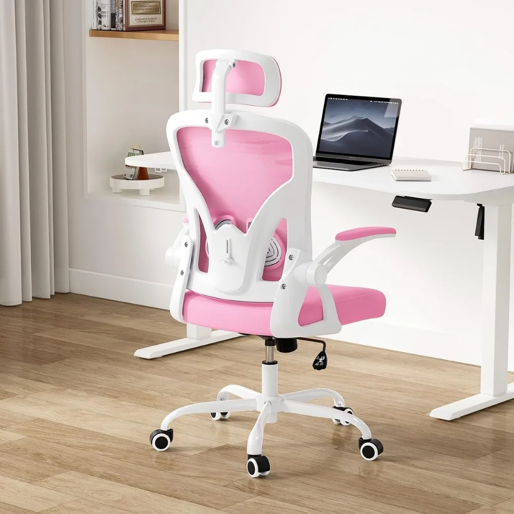 

Ergonomic Office Chair, Home Office Desk Chair with Headrest, High Back Computer Chair with Flip-up Armrests and Adjustable