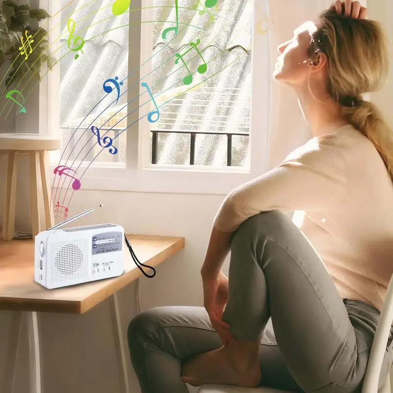 Radio Solar Waterproof Camping Radio Portable Broadcast Receiving Equipment Outdoor Audio Player With Flashlight For Hiking