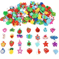 Soft Glue DIY Cartoon Colorful Animal Flower Bead Pendants Colorful Rubber Loom Band Bracelet Jewelry Making Beads Toy Beads Set 4
