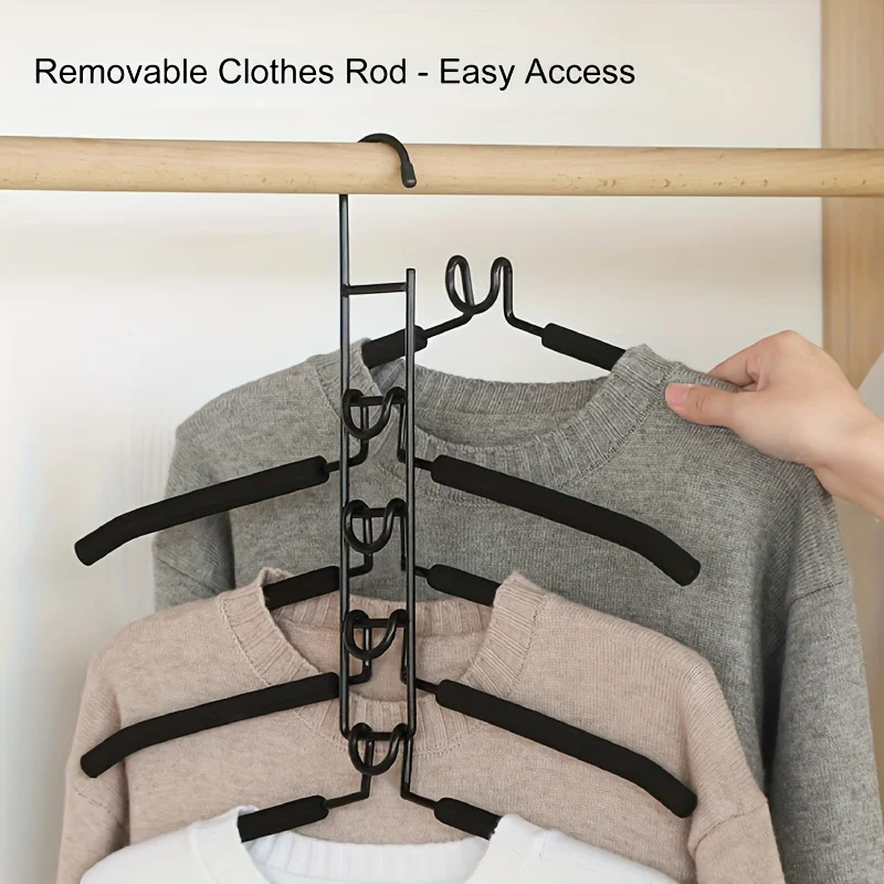 New 5 Layer Clothes Hanger Detachable Space Saving Storage Holder Hanging Household Clothes Drying Rack Home Gadgets