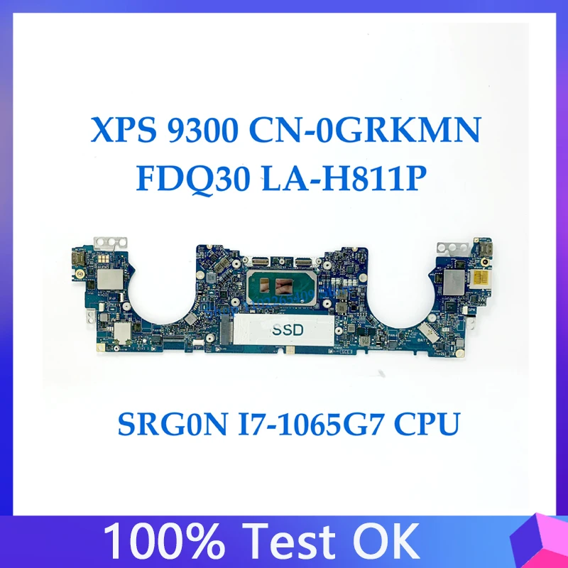 

GRKMN 0GRKMN CN-0GRKMN Mainboard For DELL XPS 13 9300 Laptop Motherboard FDQ30 LA-H811P W/SRG0N I7-1065G7 CPU 100%Full Tested OK