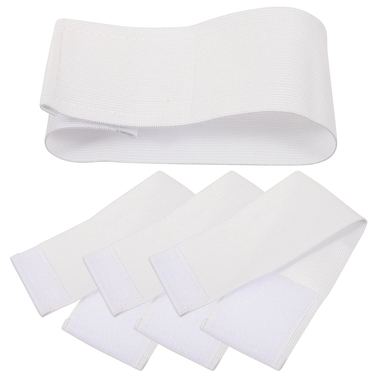 

4 Pcs Blank White Armband Football Mourning Multi-purpose Team Sports DIY Nylon